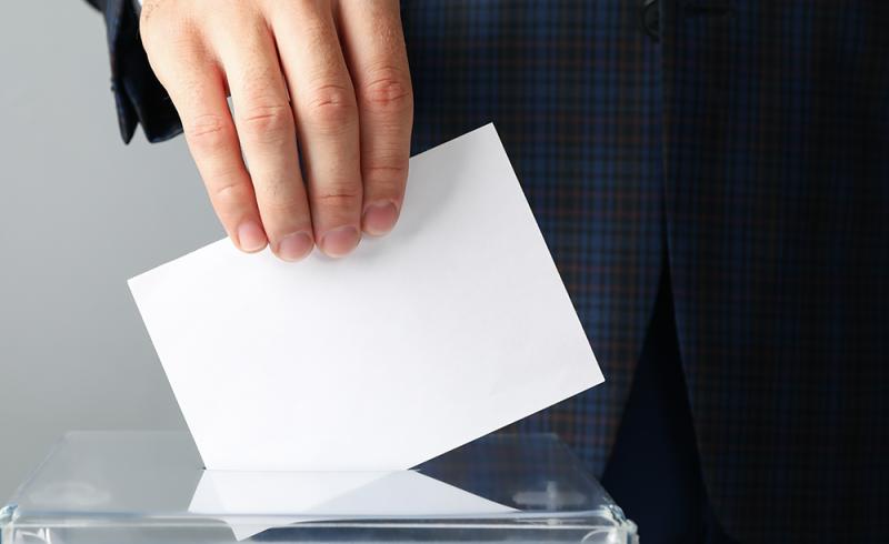 business man voting